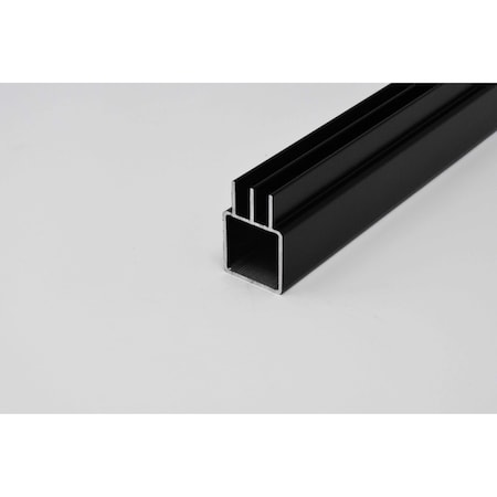 Eztube Upper Sliding Door Track Extrusion for 1/4in Panel Panel  Black, 60in L x 1in W x 1in H 100-240U BK 5